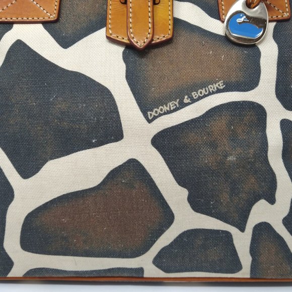 Women's Dooney & Bourke Giraffe Design Distressed Brown/Cream Bag w/Coin Pouch - Picture 3 of 16
